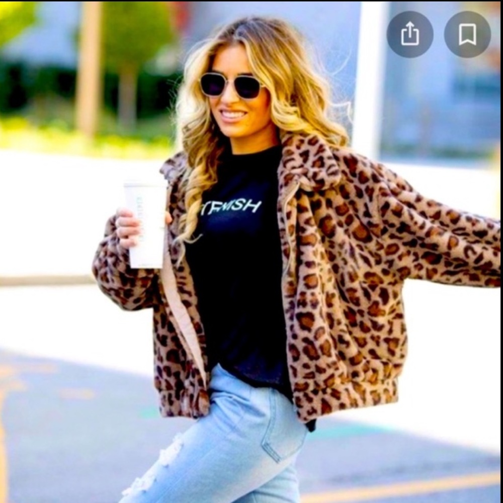 XS| Kittenish | Leopard 🐆 Print Oversized Fit Faux Coat